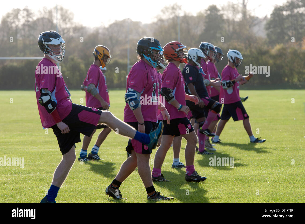 Warming up exercises before match hires stock photography and images